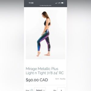 Women’s Zyia Mirage Metallic Light n Tight Leggings 7/8
